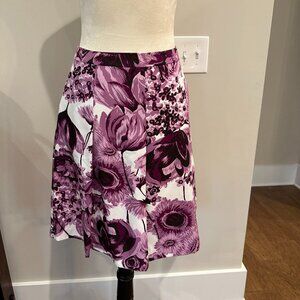 Ann Taylor Skirt - Purple Floral - Size 10